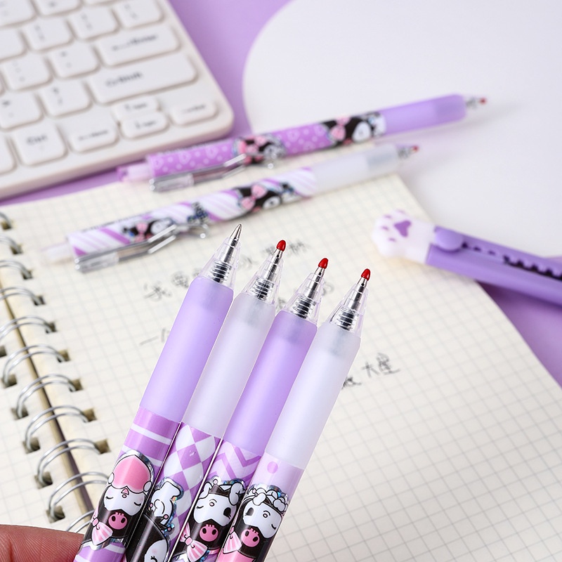 Set 12 Bút Mực gel Họa Tiết Hoạt Hình kuromi Bằng Kim Loại Dễ Thương Độc Đáo Cho Học Sinh