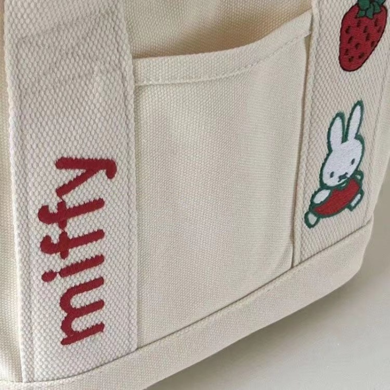 Túi Vải canvas Thêu Hình Thỏ Dễ Thương Phong Cách Hàn Quốc Cho Nữ