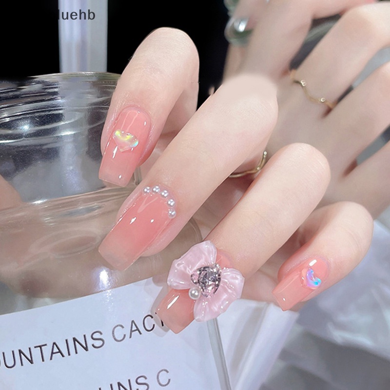 Set 5 Hạt Đá resin 3d Hình Nơ Trái Tim Lấp Lánh Trang Trí Móng Tay Cho Nữ