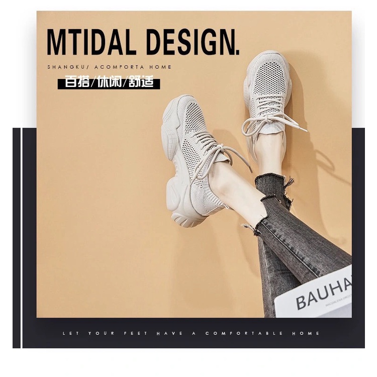 Giày Sneaker Đế Dày Phối Lưới Thoáng Khí Thời Trang Mùa Hè 2023 Mới Cho Nữ