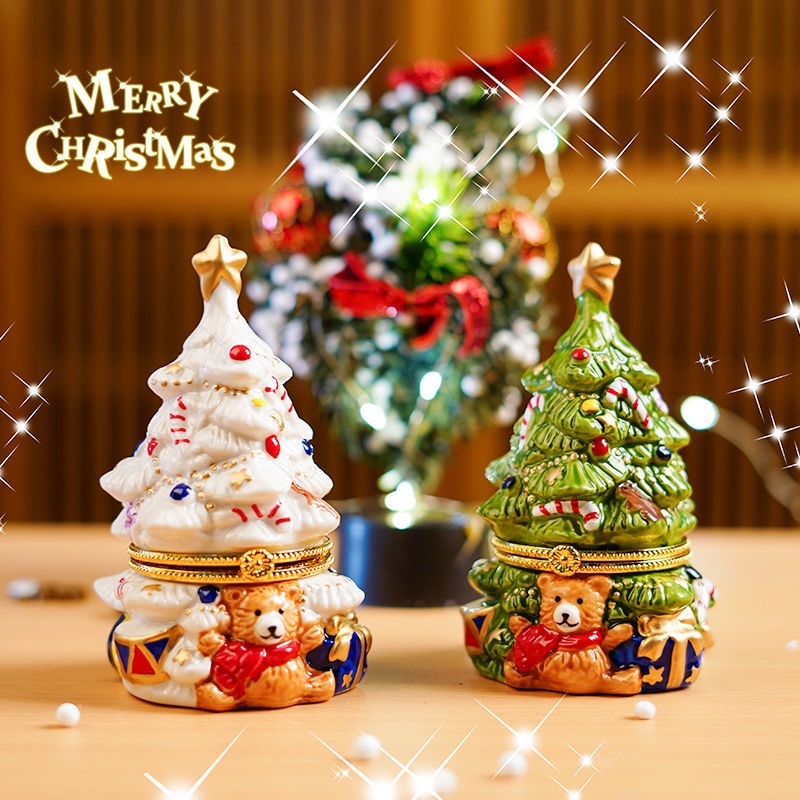 🎄Christmas Hộp Đựng Tiền Tiết Kiệm Hình Cây Thông Giáng Sinh Bằng Gốm Dễ Thương Để Bàn Trang Trí