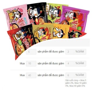 (Đủ loại) Mì gà cay Samyang Hàn Quốc, mi ăn liền nhập khẩu Hàn Quốc, mì phô mai Samyang, mì rau củ, mì súp kem Carbonara