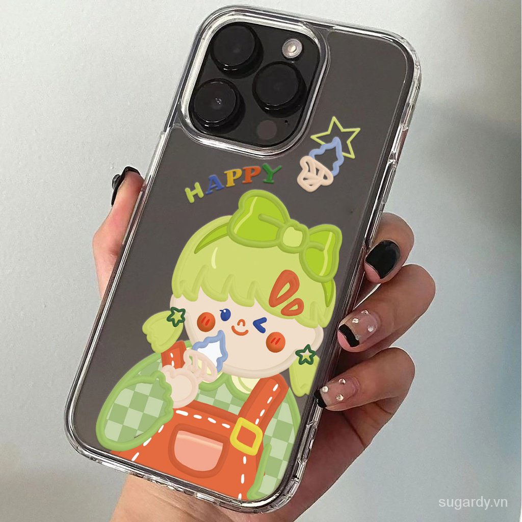 Dễ Thương Ốp Điện Thoại Chống Sốc Hình Cô Gái Cho iphone 15pro 15promax 14promax 13promax 11promax 15 14 13 12 11 pro max xr x xsmax 7 8 plus