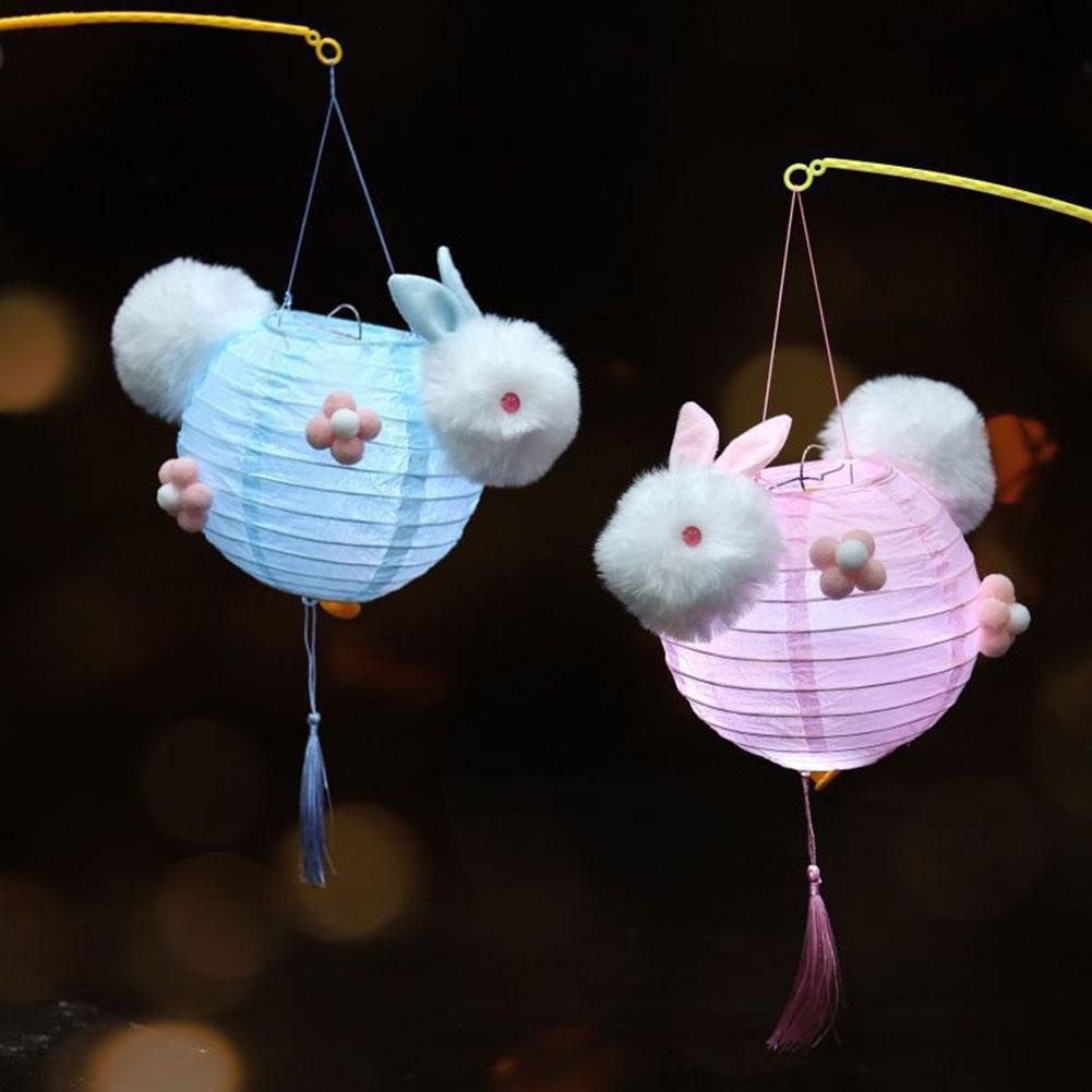 Diy Mặt Dây Chuyền Lồng Đèn Hình Thỏ Mặt Trăng k3x4