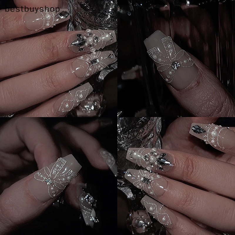 1 Túi Hạt Cườm Kim Loại mini 3d Màu Vàng / Bạc Trang Trí Móng Tay Mới