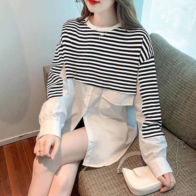 Áo Sweater Dáng Rộng Cài Nút Họa Tiết Kẻ Sọc y 2k Thời Trang Thu Đông Phong Cách vintage Cho Nữ