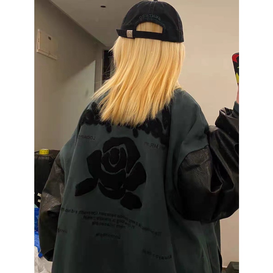 Áo Khoác Bóng Chày Dáng Rộng In Chữ Phong Cách Mỹ Thời Trang Xuân Thu Cho Cặp Đôi xsen