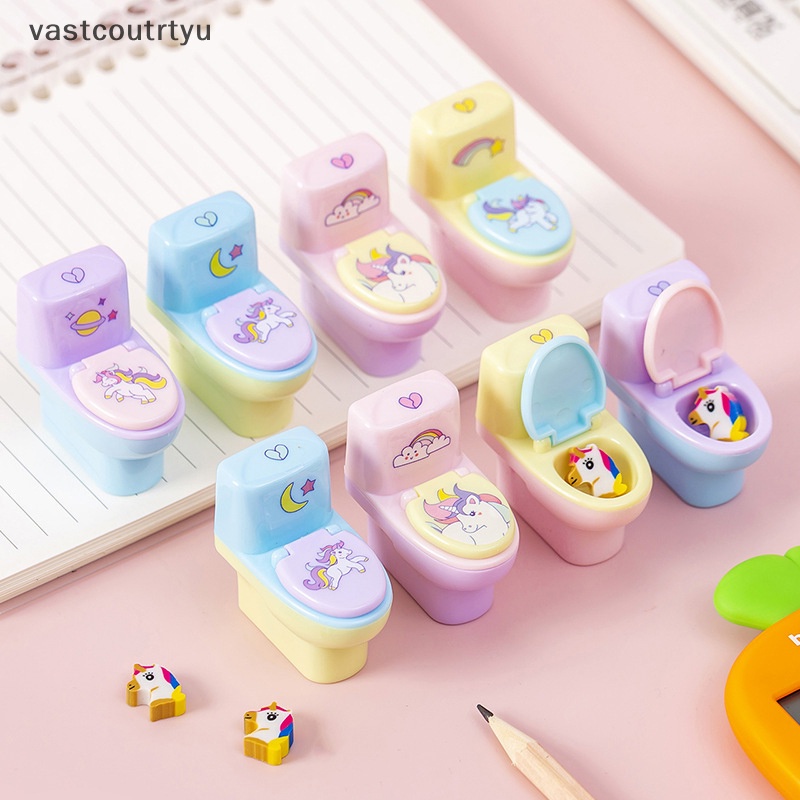 Vas Đồ Gọt Bút Chì Hình toilet Hoạt Hình Sáng Tạo Phong Cách Hàn Quốc Kèm Đồ Chuốt Dành Cho Học Sinh