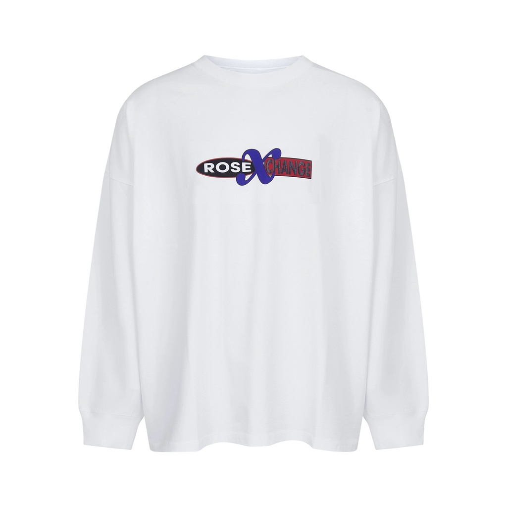 Martine Áo Thun Sweater Chui Đầu Dáng Rộng Tay Dài In logo Khối Màu Và Hình Hoa Hồng Giản Dị Cho unisex