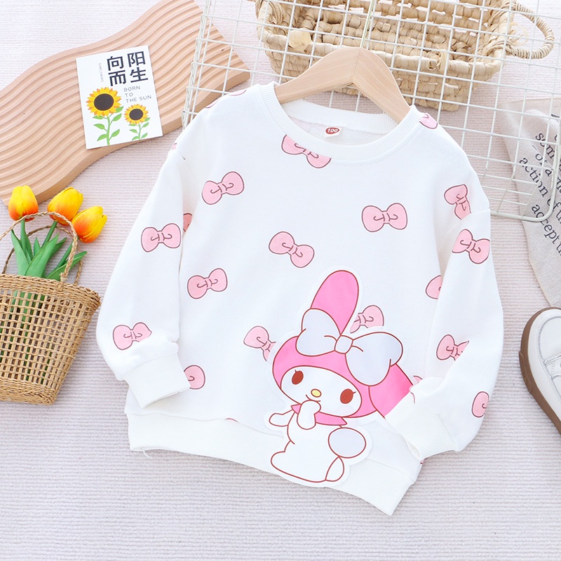 Áo Thun cotton Cổ Tròn Tay Dài In Hình Chú Chó Dễ Thương Thời Trang Mùa Thu 2023 Cho Bé Gái 1-8 Tuổi