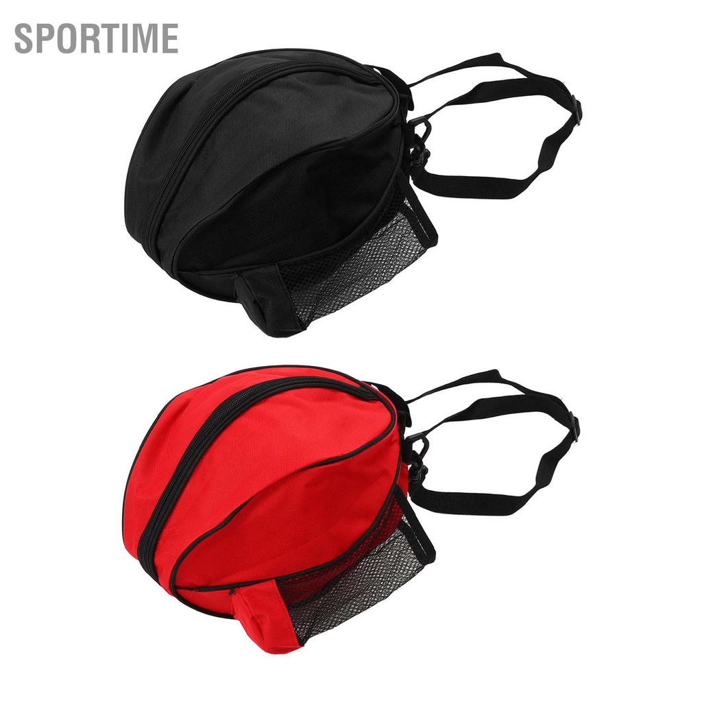 Sportime Túi đeo vai bóng rổ đựng dây kéo đôi Thể thao ngoài trời chuyền đá