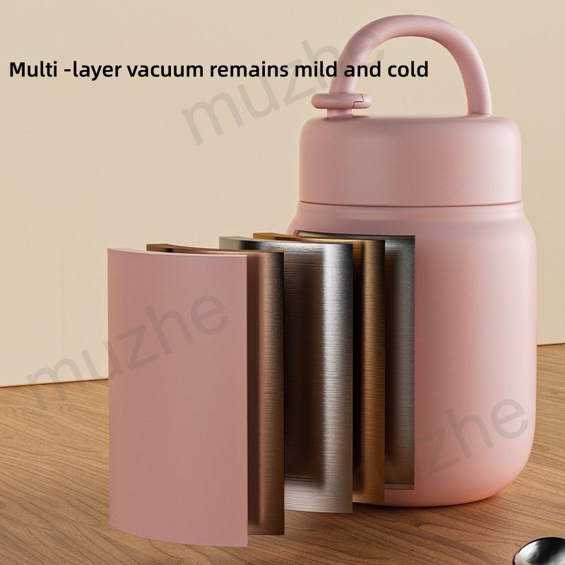 Bình Nước Giữ Nhiệt 500ml Bằng Thép Không Gỉ 316 Có Tay Cầm Tiện Dụng Cho Gia Đình / Văn Phòng