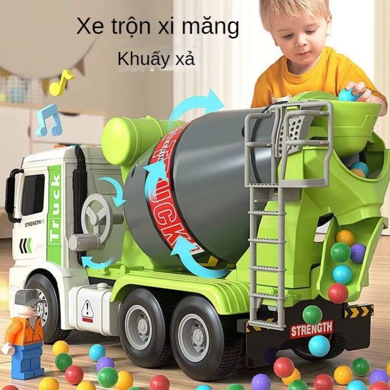 Đồ Chơi Xe Hơi Trộn Xi Măng Lớn Bằng Hợp Kim Có Thể Phân Hủy Kỹ Thuật Cho Bé Trai