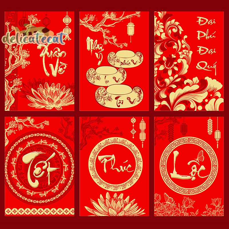 Bao Lì Xì Đỏ Đóng Gói Quà Năm Mới Hình Rồng Trung Hoa