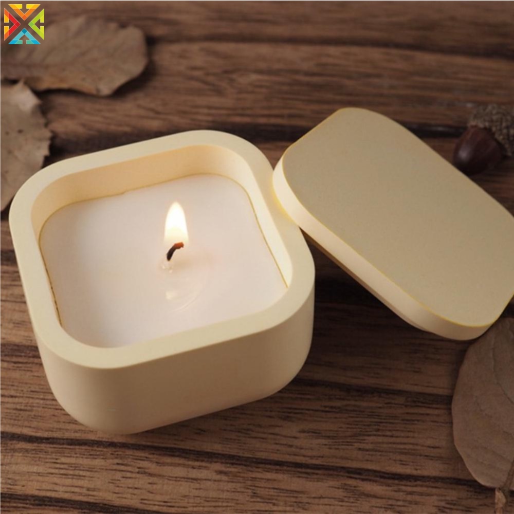 Khuôn silicone Làm Chậu Hoa / Nến Hình Tròn / Vuông diy Có Nắp Đậy Trang Trí Nhà Cửa