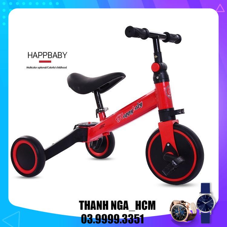 Xe đạp 3 bánh có đèn có nhạc đa năng gấp gọn yên da cho bé