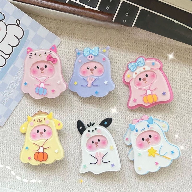 Kẹp Tóc bb Nhỏ Màu Hồng In Họa Tiết Hoạt Hình Phong Cách Hàn Quốc Dễ Thương Cho Bé Gái