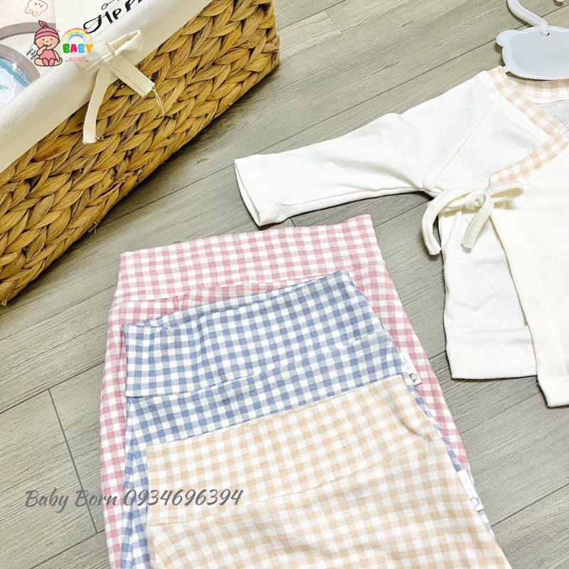Cookie - Bộ sơ sinh cotton thu đông cúc lệch, mềm, êm an toàn cho bé COO23081