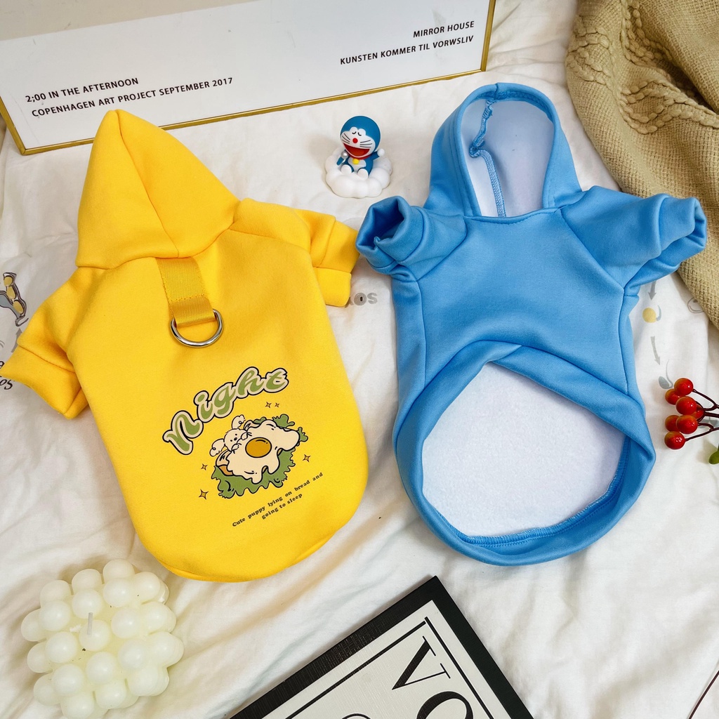 Áo Hoodie Bằng Lụa Sữa Phối Lông Thời Trang Thu Đông Dành Cho Chó Mèo