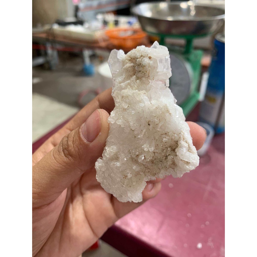 Đá thạch anh trắng nguyên bản thô dùng trang trí nhà cửa thanh tẩy năng lượng mini