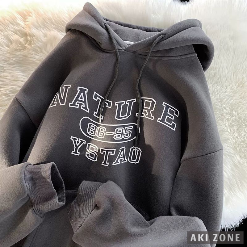 Áo hoodie Dáng Rộng Thời Trang Thu Xuân Phong Cách retro Mỹ Cho Nam