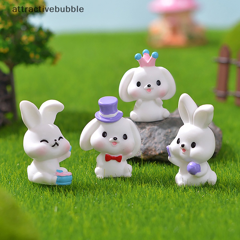 Atvn 1 Tượng Thỏ mini Dễ Thương Trang Trí Tiểu Cảnh Nhà Búp Bê