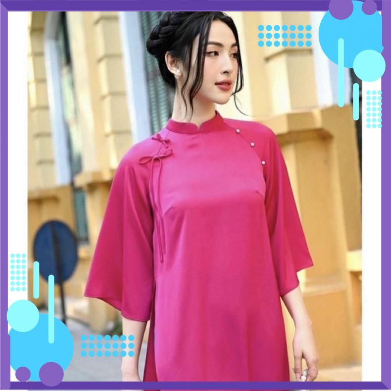 Set Áo Dài Xuông Dáng Xưa Đính Nơ Vai Cách Điệu_XUONGNO giá xưởng 50%