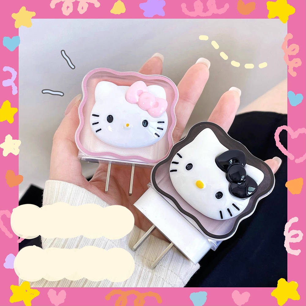 Dễ Thương Vỏ Bọc Bảo Vệ Dây Cáp Sạc 18 / 20w Bằng Silicon Hình hello kitty Đáng Yêu
