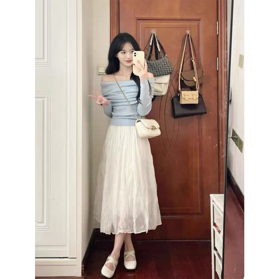 Áo Thun Đan Len Tay Dài Màu Trơn Thời Trang 2023 Cho Nữ