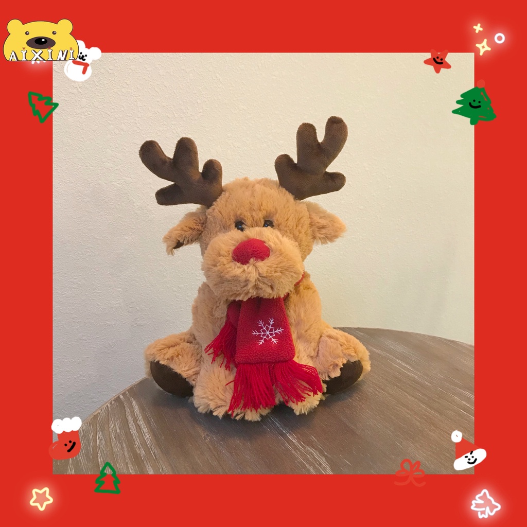 Gấu bông tuần lộc siêu đáng yêu，Thú Nhồi Bông Hình Tuần Lộc Giáng Sinh Siêu Mềm