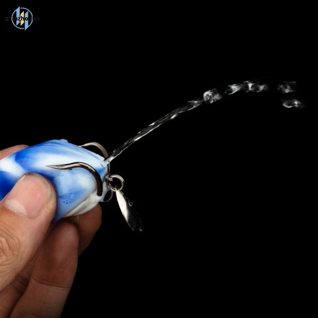 Zhin Mồi Câu Cá Giả Hình Ếch Sấm Sét Mềm Có Móc Mạnh Mẽ Bằng Silicon