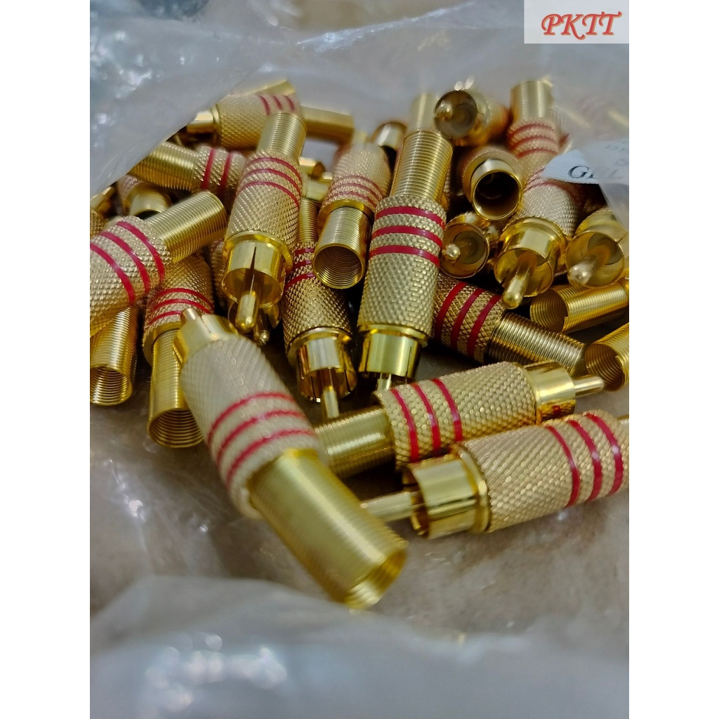 Jack Hoa Sen Mạ Vàng - Jack RCA AV Bắt Vít - Chân Hàn Gia Công Tốt