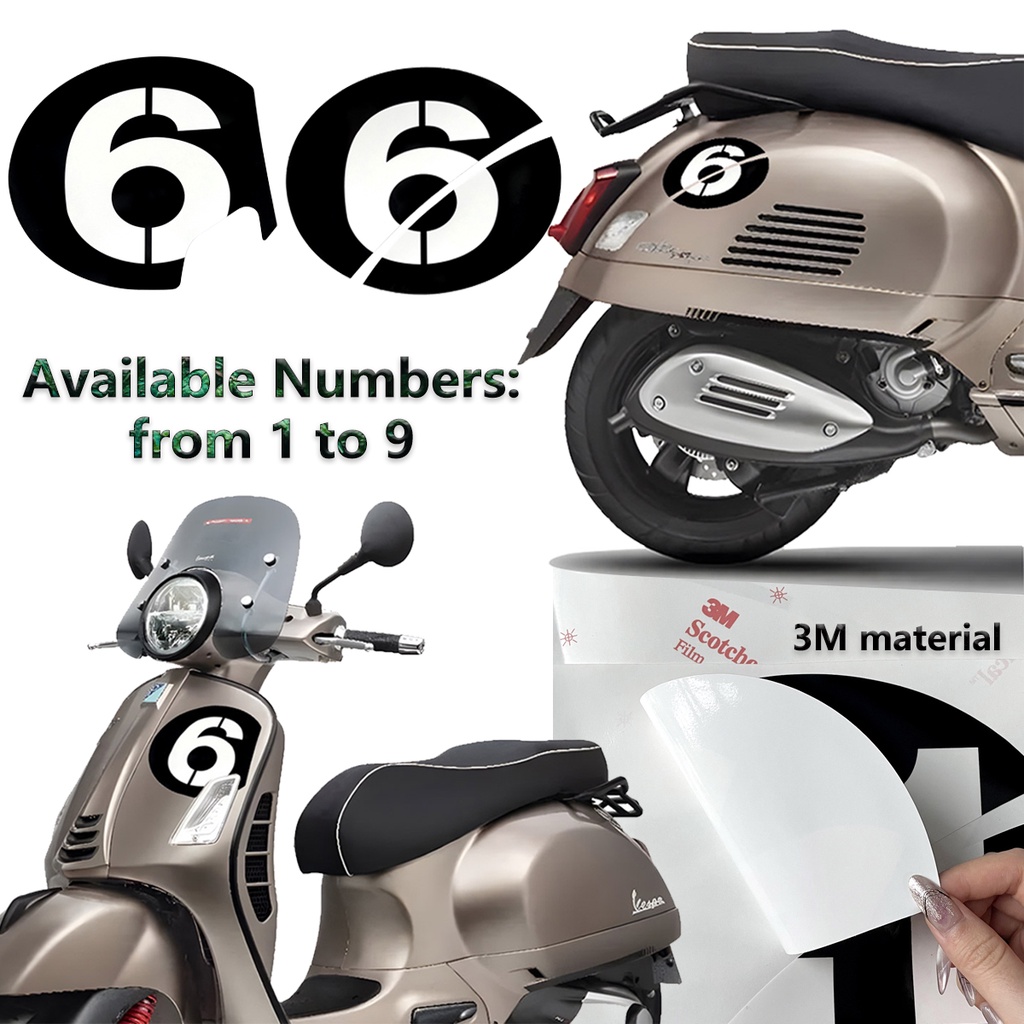 Miếng Dán 3m Trang Trí Xe Mô Tô vespa sei 6 giorni gt gts gtl gtv 125 300 super gts300ie