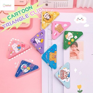 💜Kẹp giấy hình tam giác bằng nhựa trong suốt thiết kế dễ thương Bami .