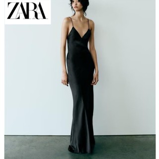  Mùa Thu Đông 2025 Phong Cách Mới Nữ Tính Khí Lụa Satin Họa Tiết Đầm 8325840 