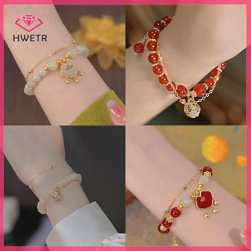 Vòng Tay Hai Lớp Xâu Hạt Phong Cách Trung Hoa Thời Trang Cho Nữ Mới