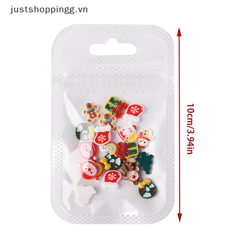 Set 20 Phụ Kiện Trang Trí Móng Tay 3d diy Hình Cây Thông Noel Dễ Thương