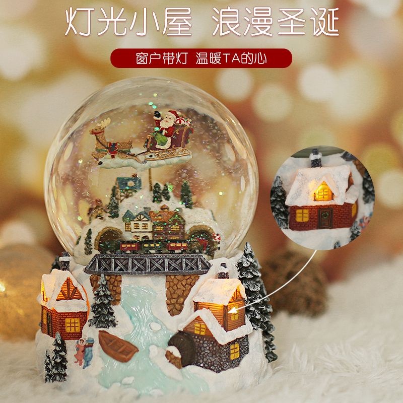 Quả Cầu Pha Lê Phát Nhạc Hình Ông Già Noel Đáng Yêu