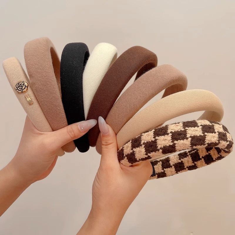 Set 3 Băng Đô Cài Tóc Màu Cà Phê Sữa Thời Trang Hàn Quốc Cho Nữ