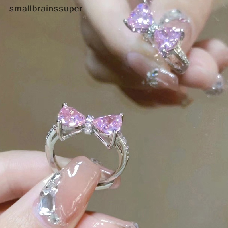 Nhẫn Hở Hình Nơ Đính Đá zircon Thời Trang Có Thể Điều Chỉnh Cho Nữ sbs