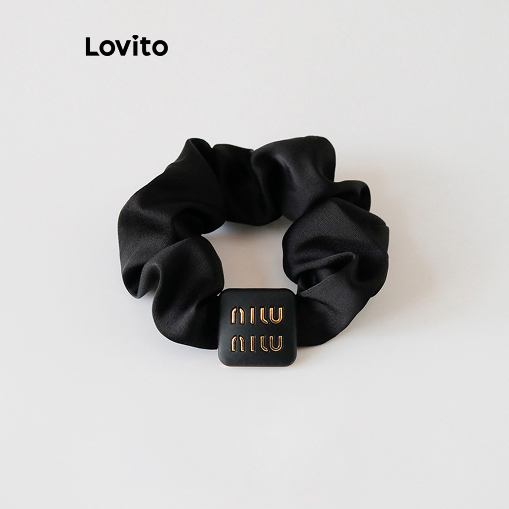 Lovito Dây buộc tóc họa tiết trơn thông thường cho nữ LNA32330