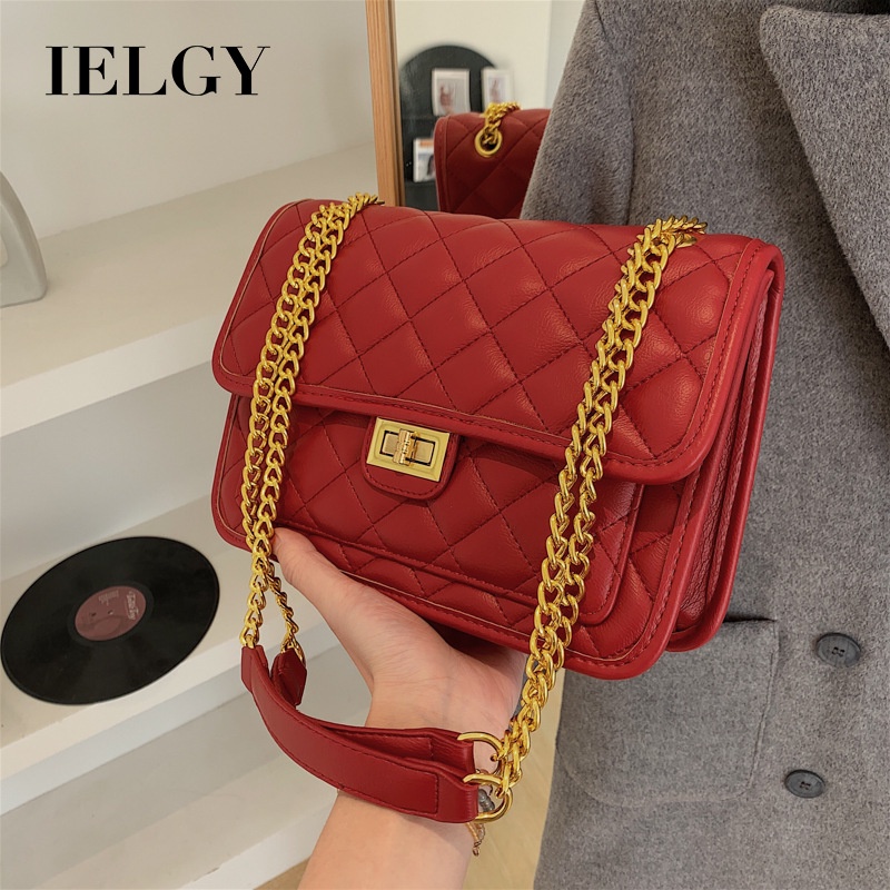 Ielgy Túi Xách Đeo Vai Phối Dây Xích Đính Đá Thời Trang Dành Cho Nữ