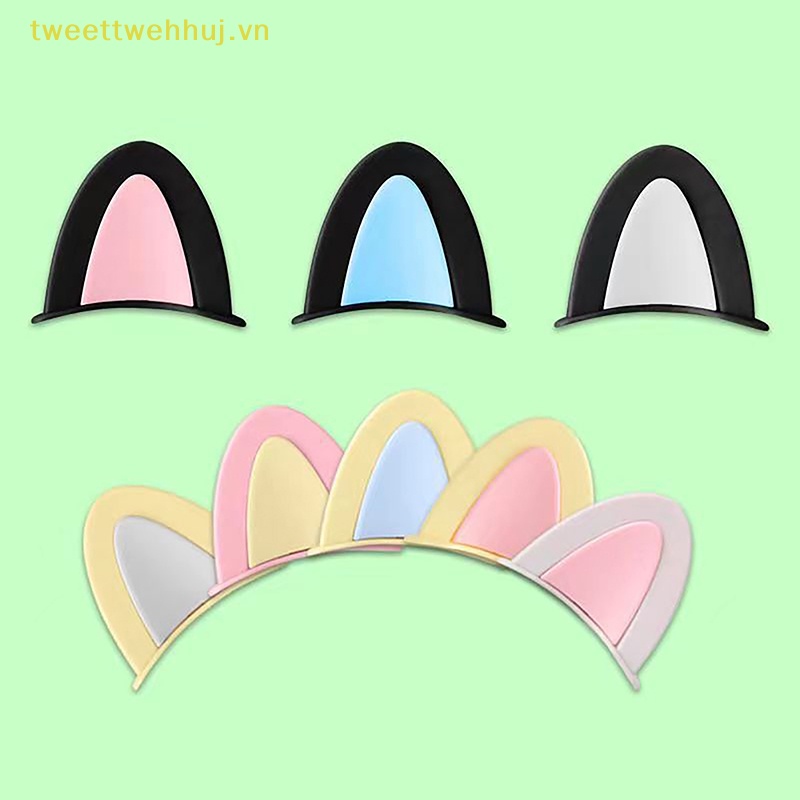 Miếng Dán Trang Trí Mũ Bảo Hiểm Hai Màu Hình Tai Mèo vn