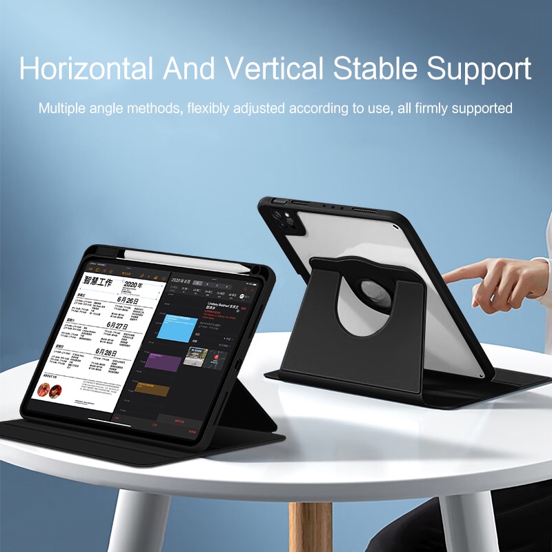 360° Bao Da pu Máy Tính Bảng Nắp Lật Xoay Cho ipad 10th gen air 4 5 10.9 inch 2023 ipad 10.2 9.7 gen9 pro 11 1st 2nd 3th 4th gen Ốp