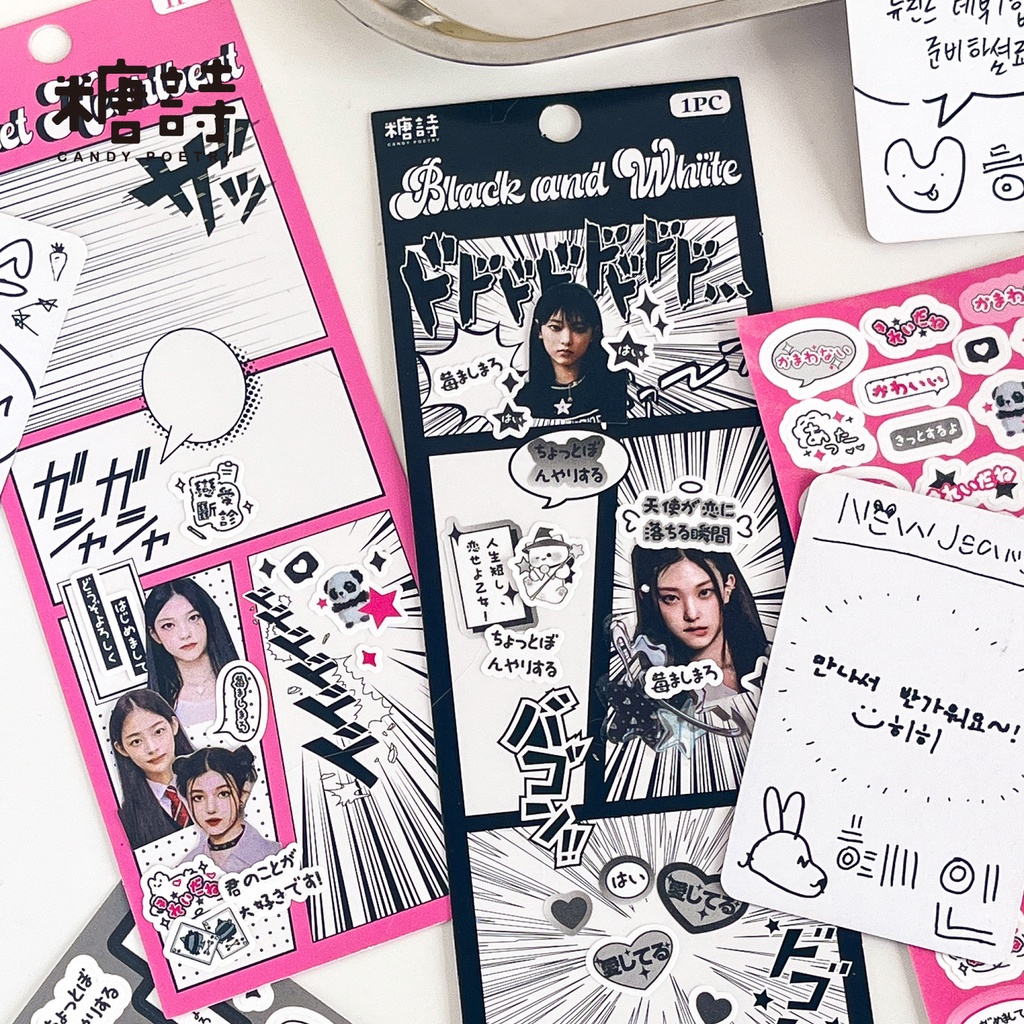 Miếng Dán Trang Trí Sổ Tay S755 Hình Chữ cuckoo Kiểu retro Hàn Quốc Dễ Thương