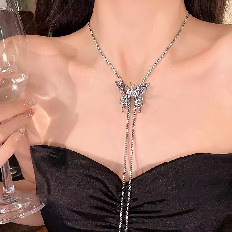 Vòng Cổ Mặt Hình Bướm Sang Trọng Phong Cách Nhật Hàn Độc Đáo