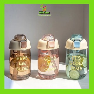 Bình Nước Nhựa Có Ống Hút Dễ Thương 500ml-Mocsanshop.thegioicocxinh