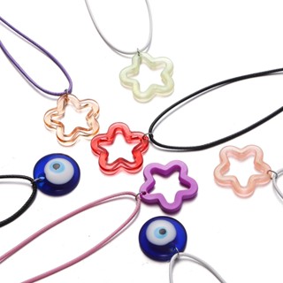 St.kunkka Magic Eye Star Vòng cổ Vòng cổ da Acrylic Hạt mắt Magic Eye