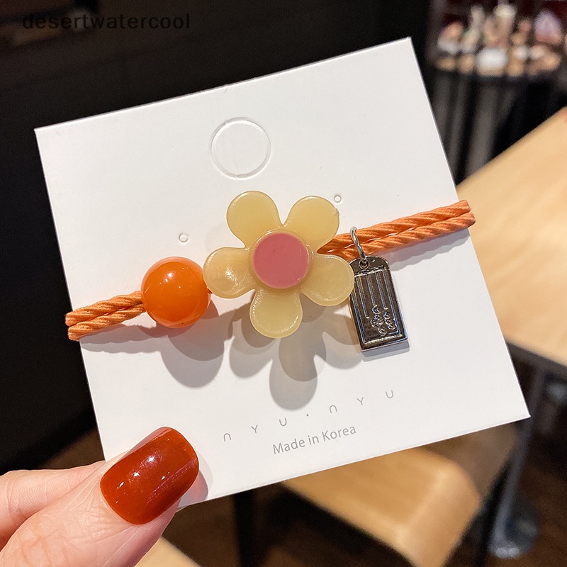 Dây Buộc Tóc Co Giãn Đính Hạt Và Hoa Màu Sắc Ngọt Ngào Phong Cách Nhật Bản Cho Nữ