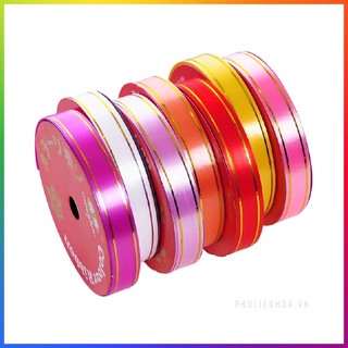 Dây ruy băng nhựa bản 1.6cm x 10m viền đồng